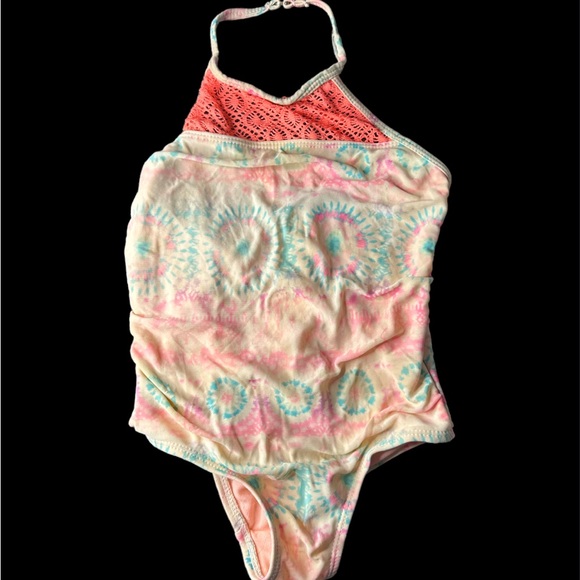 EUC Tie dyed XS/4-5T bathing suit used once or twice with plastic clamp. - Picture 1 of 5